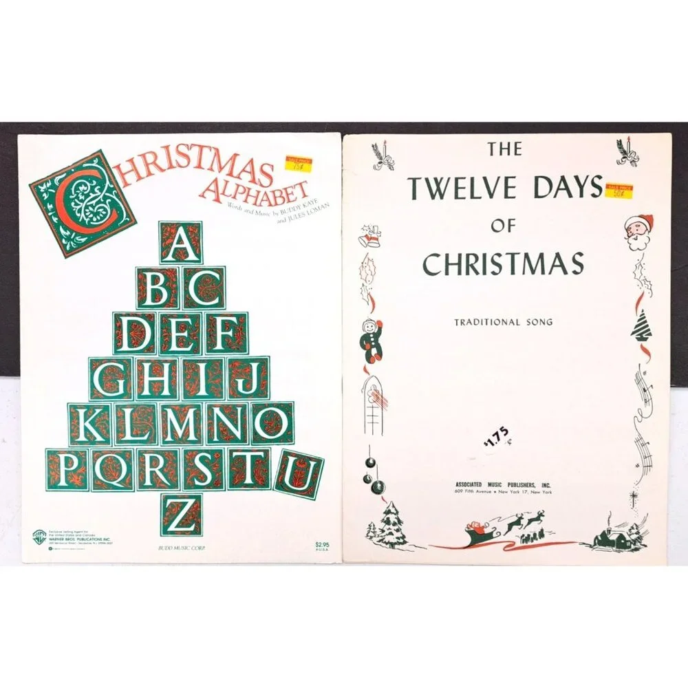 Vintage Christmas Sheet Music Lot Bundle Holiday Rudolph Baroque Silent Night - Picture 3 of 13